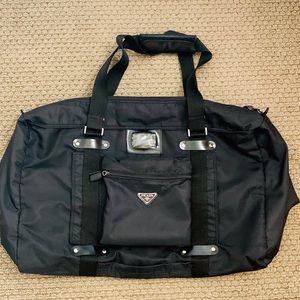 Prada Black Sacca Weekender Duffle Bag